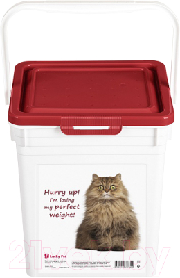 Емкость для хранения корма Lucky Pet Кошки / 434212921 (8л, бордовый)