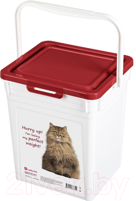 Емкость для хранения корма Lucky Pet Кошки / 434212921 (8л, бордовый)