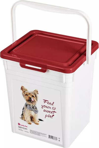 Емкость для хранения корма Lucky Pet Собаки / 434212821 (8л, бордовый)