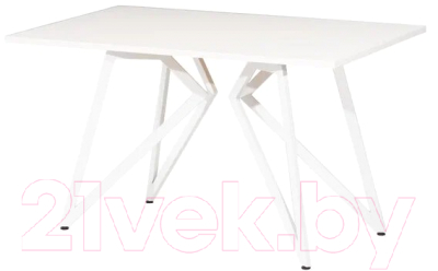 Обеденный стол Millwood Женева Л18 160x80 (белый/металл белый)