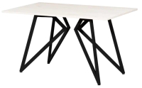 Обеденный стол Millwood Женева Л18 160x80 (дуб белый Craft/металл черный) - 