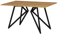 Обеденный стол Millwood Женева Л18 160x80 (дуб золотой Craft/металл черный) - 