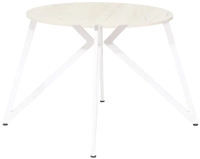 Обеденный стол Millwood Женева Л18 D90 (дуб белый Craft/металл белый) - 