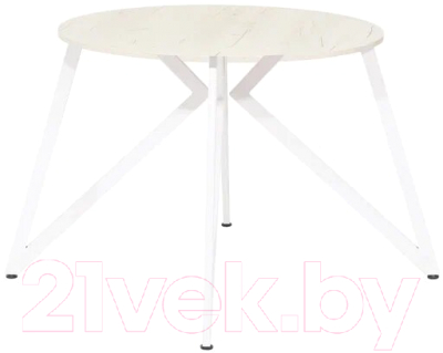 Обеденный стол Millwood Женева Л18 D90 (дуб белый Craft/металл белый)