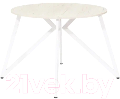 Обеденный стол Millwood Женева Л18 D100 (дуб белый Craft/металл белый)