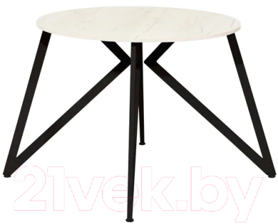 Обеденный стол Millwood Женева Л18 D90 (дуб белый Craft/металл черный)