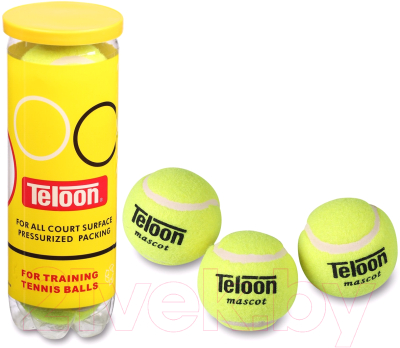Набор теннисных мячей Teloon Стандарт 801Т Р3 (3шт, желтый)