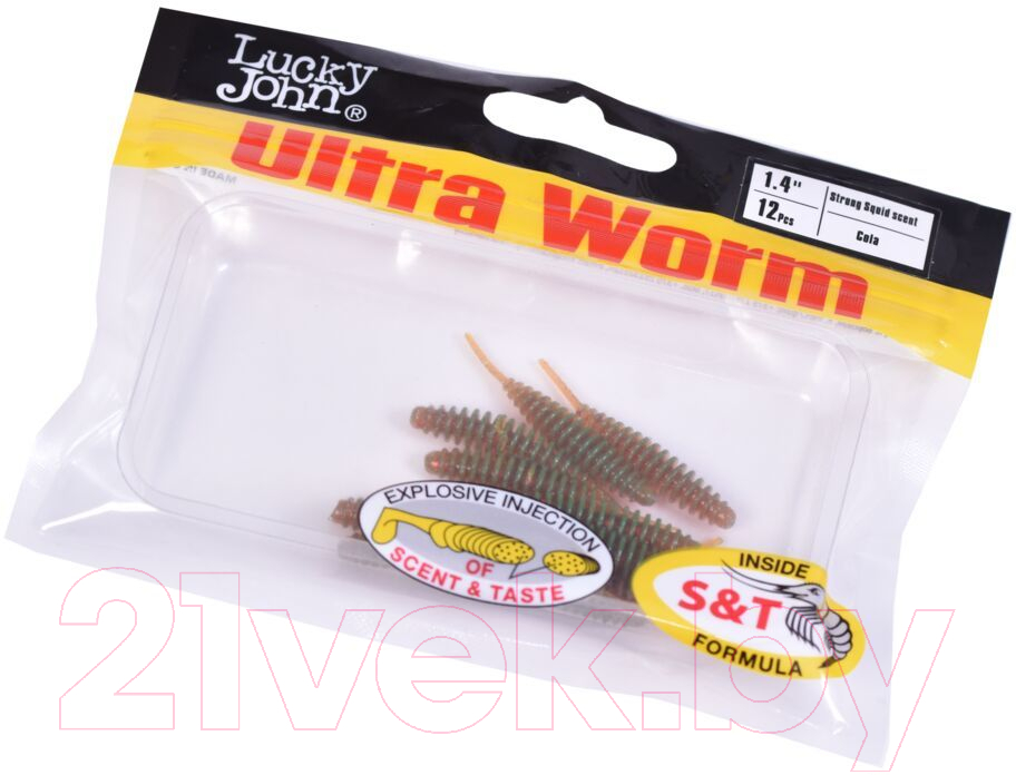 Мягкая приманка Lucky John Pro Series Ultraworm / 140192-PA16 (12шт) — фото 3
