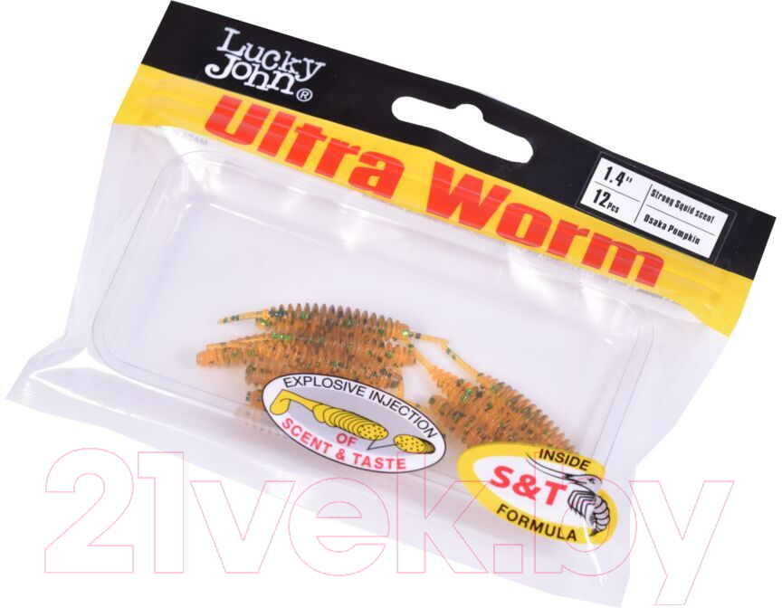 Мягкая приманка Lucky John Pro Series Ultraworm / 140192-PA19 (12шт) — фото 3
