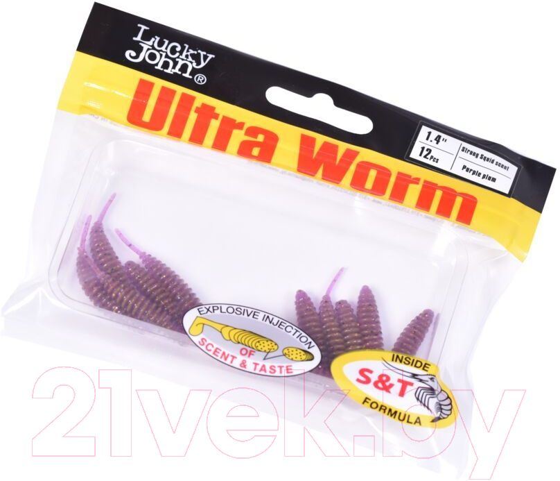 Мягкая приманка Lucky John Pro Series Ultraworm / 140192-S13 (12шт) — фото 3