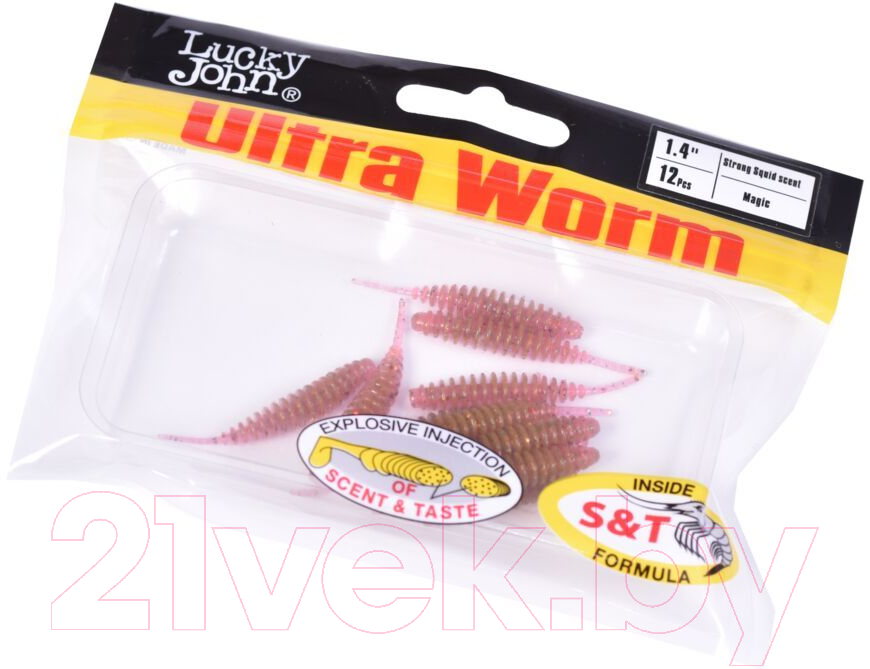 Мягкая приманка Lucky John Pro Series Ultraworm / 140192-S14 (12шт) — фото 3