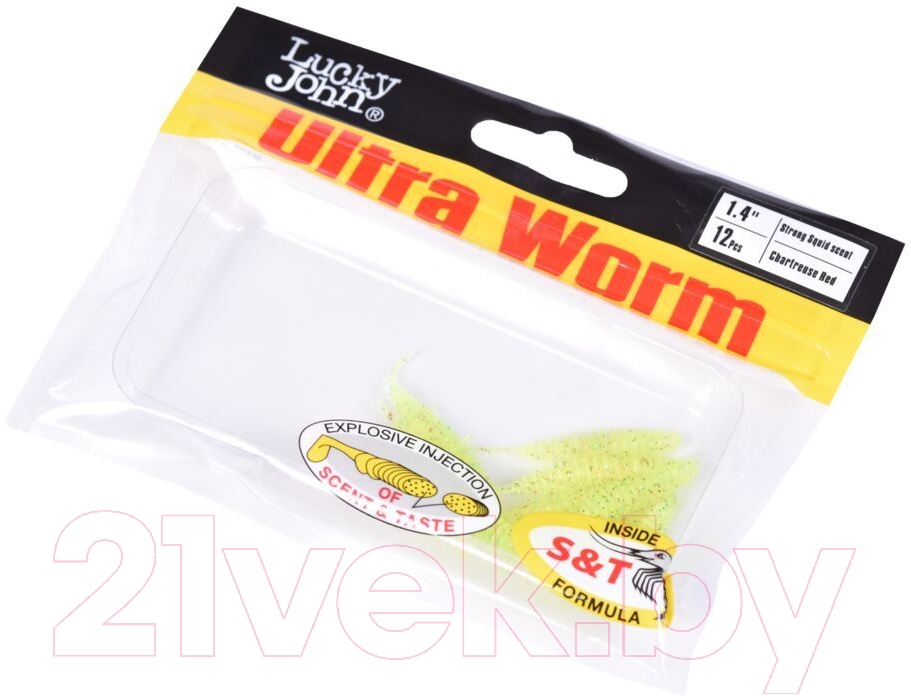 Мягкая приманка Lucky John Pro Series Ultraworm / 140192-S15 (12шт) — фото 3