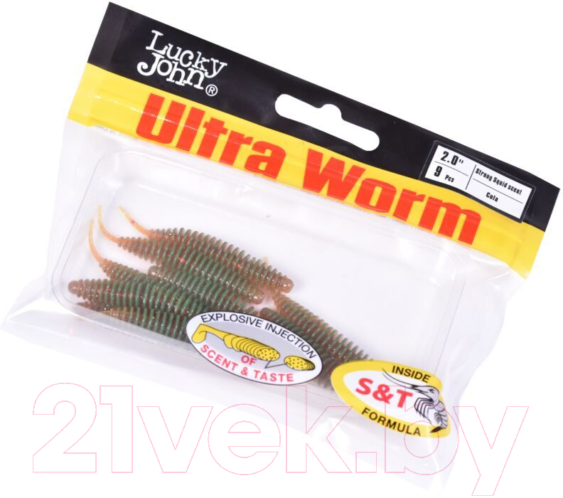 Мягкая приманка Lucky John Pro Series Ultraworm / 140193-PA16 (9шт) — фото 3