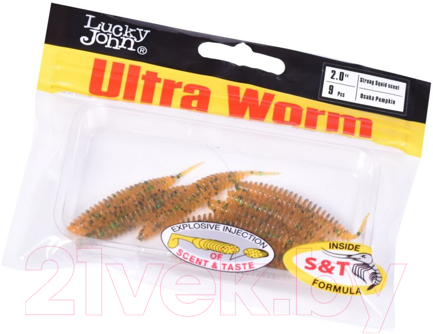 Мягкая приманка Lucky John Pro Series Ultraworm / 140193-PA19 (9шт) — фото 3