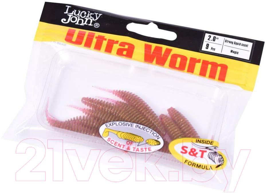 Мягкая приманка Lucky John Pro Series Ultraworm / 140193-S14 (9шт) — фото 3