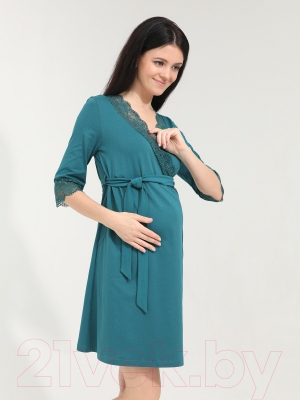Халат FEST Для беременных женщин Д111505В (р.170,176-88-94, изумрудный/зеленый)