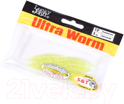 Мягкая приманка Lucky John Pro Series Ultraworm / 140193-S15 (9шт)