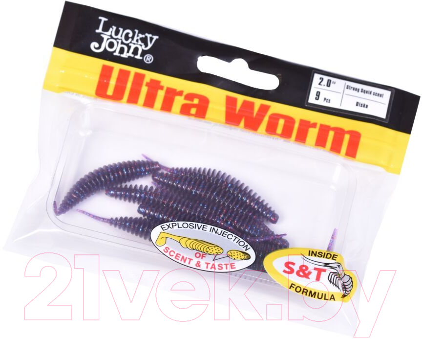 Мягкая приманка Lucky John Pro Series Ultraworm / 140193-S63 (9шт) — фото 3