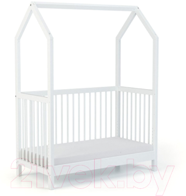 Стилизованная кровать детская Millwood SweetDreams Babybett 4 в 1 60x120 (сосна белая)