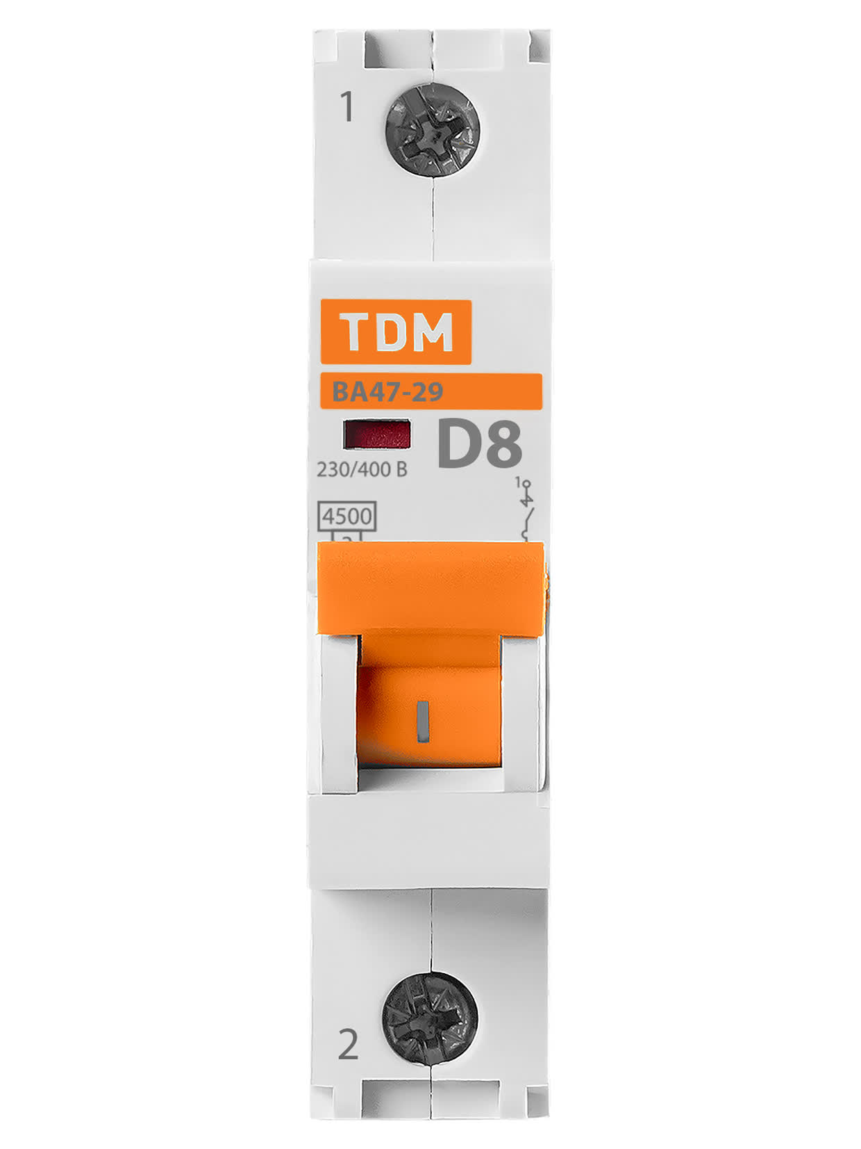Выключатель автоматический TDM ВА 47-29 1Р 8А (D) 4.5кА / SQ0206-0138 — фото 2