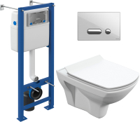 

Унитаз подвесной с инсталляцией Cersanit, Carina New Clean On + S-IN-MZ-VECTOR + P-BU-INT/Whg/Gl