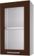 Миниатюра изображения товара Шкаф навесной для кухни Горизонт Мебель Люкс 40 с витриной (шоколад гл)