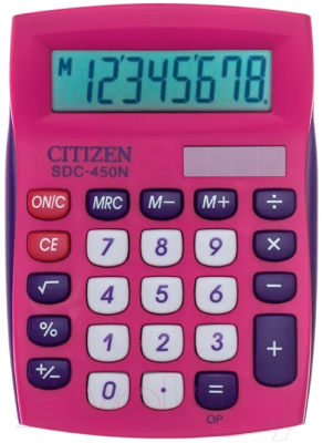 Калькулятор Citizen SDC-450NPKCFS (розовый)