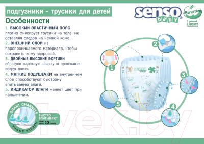 Подгузники-трусики детские Senso Baby Simple Junior 5 XL (38шт)