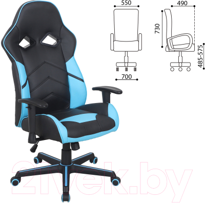 Кресло геймерское Brabix Storm GM-006 / 532501 (черный/голубой)
