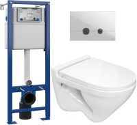

Унитаз подвесной с инсталляцией Sanita Luxe, Attica SL DM + S-IN-MZ-VECTOR + P-BU-STE/Whg/Gl