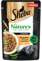 Влажный корм для кошек Sheba Nature's Collection для взрослых кошек с индейкой и морковью (75г) - 