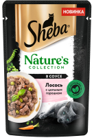 Влажный корм для кошек Sheba Nature's Collection для взрослых кошек с лососем и горохом (75г) - 