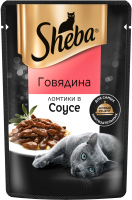 Влажный корм для кошек Sheba Ломтики в соусе. Говядина (75г) - 