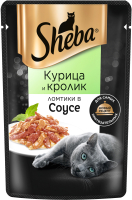 Влажный корм для кошек Sheba Ломтики в соусе. Курица и кролик (75г) - 
