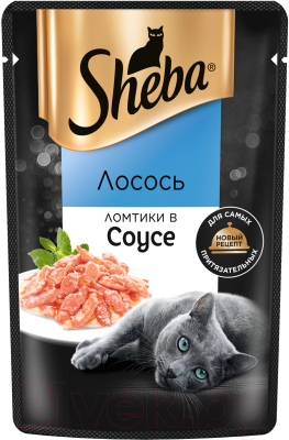 Влажный корм для кошек Sheba Ломтики в соусе. Лосось (75г)