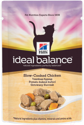 Влажный корм для кошек Hill's Ideal Balance Feline Adult Chicken & Vegetables (85г)