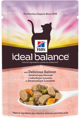 Влажный корм для кошек Hill's Ideal Balance Feline Adult Salmon & Vegetables (85г)