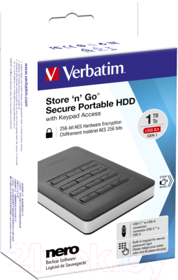 Внешний жесткий диск Verbatim Store 'n' Go USB 3.1 1TB / 53401 (черный)