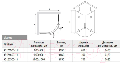 Душевой уголок RGW LE-55 / 06125599-11