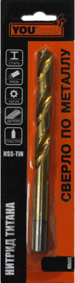 Изображение товара Сверло Yourtools HSS-TiN 5.0x52x86мм
