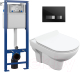 Унитаз подвесной с инсталляцией Cersanit City New Clean On + S-IN-MZ-VECTOR + P-BU-MOV/Blg/Gl - 
