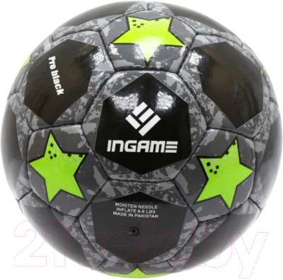 Футбольный мяч Ingame Pro Black №5 IFB-117 (черный/зеленый)