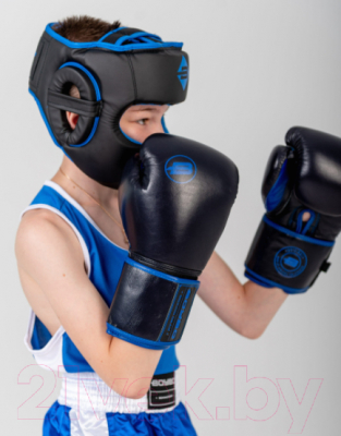 Боксерские перчатки BoyBo Rage (10oz, черный/синий)