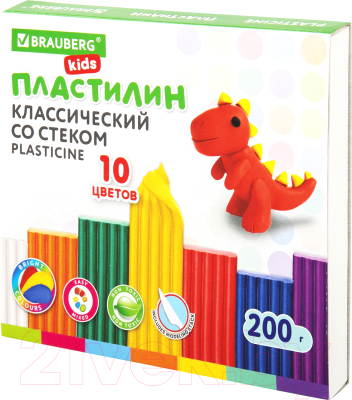 Пластилин Brauberg Kids / 106504 (10цв)