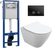 

Унитаз подвесной с инсталляцией Cersanit, City Oval + S-IN-MZ-VECTOR + P-BU-STE/Blg/Gl