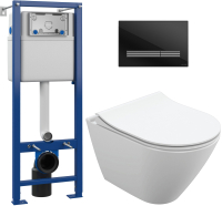 

Унитаз подвесной с инсталляцией Cersanit, City Oval + S-IN-MZ-VECTOR + P-BU-PIL/Blg/Gl