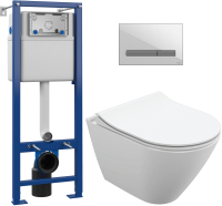 

Унитаз подвесной с инсталляцией Cersanit, City Oval + S-IN-MZ-VECTOR + P-BU-PIL/Whg/Gl