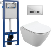 

Унитаз подвесной с инсталляцией Cersanit, City Oval + S-IN-MZ-VECTOR + P-BU-MOV/Whg/Gl
