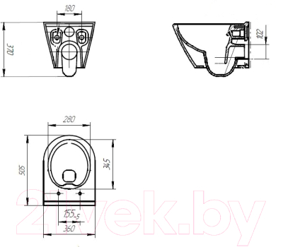 Изображение товара Унитаз подвесной с инсталляцией Cersanit City Oval + S-IN-MZ-VECTOR + P-BU-MOV/Blg/Gl