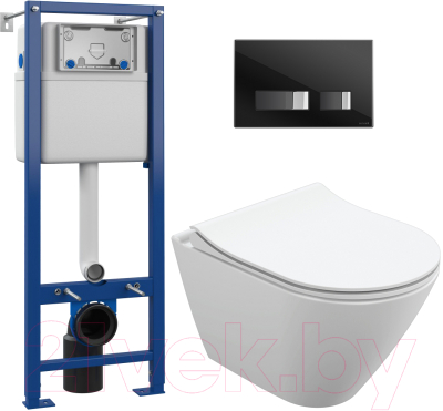 Изображение товара Унитаз подвесной с инсталляцией Cersanit City Oval + S-IN-MZ-VECTOR + P-BU-MOV/Blg/Gl